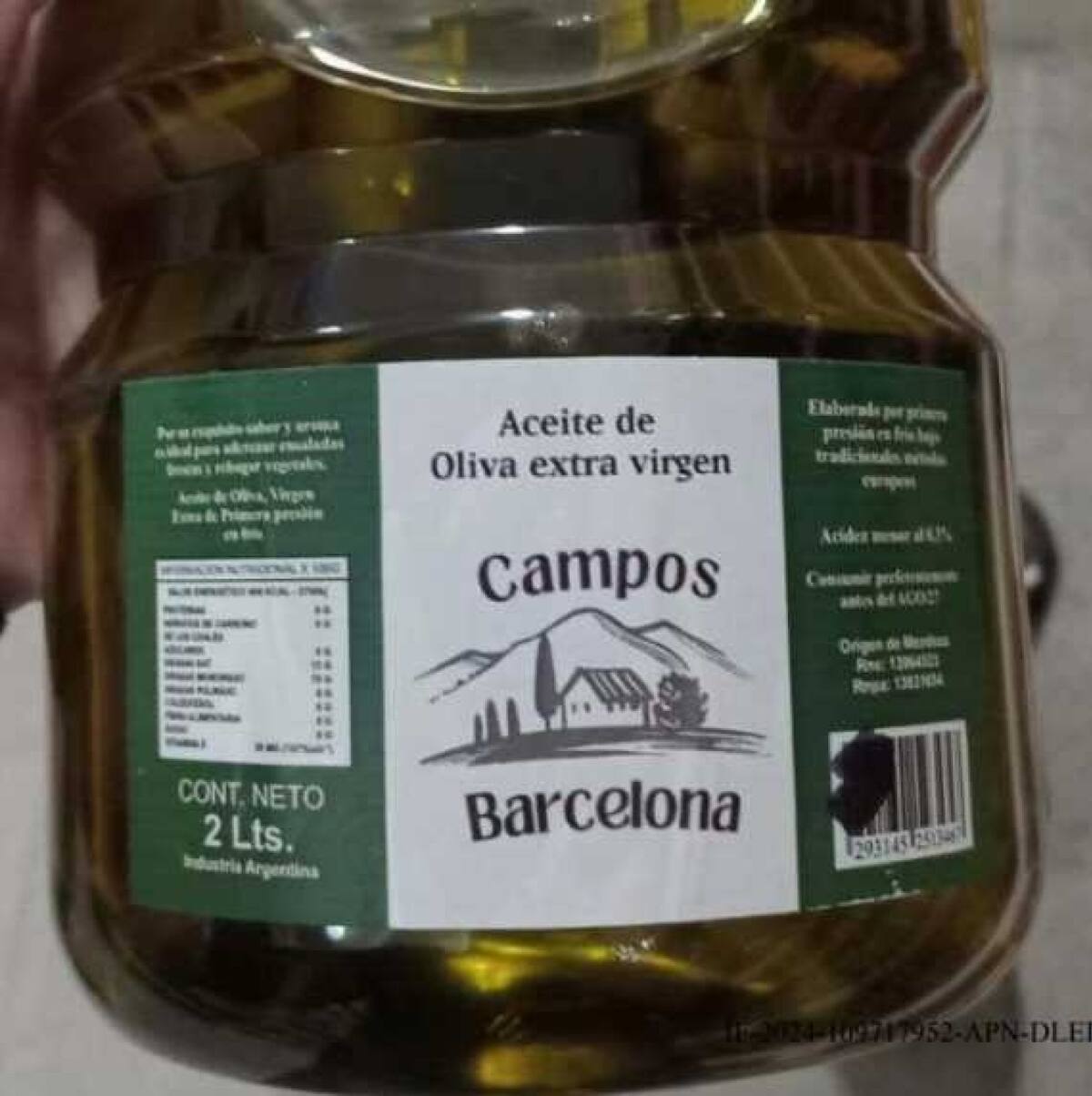 Aceite de oliva prohibido por ANMAT. Fuente: X