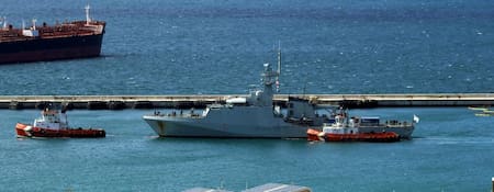 El buque HMS Forth. Foto Twitter @key2med.