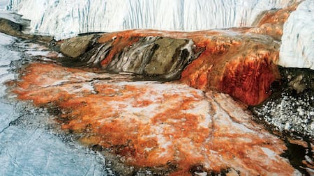 Cascadas de Sangre. Foto: National Geographic.