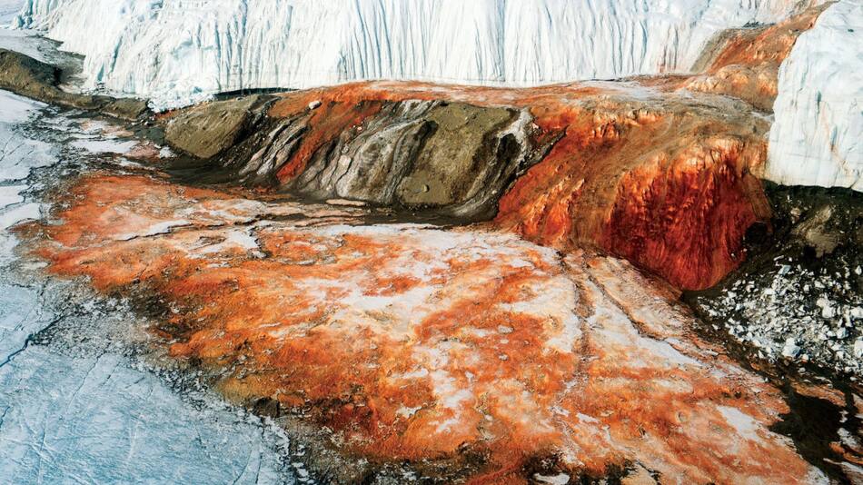 Cascadas de Sangre. Foto: National Geographic.