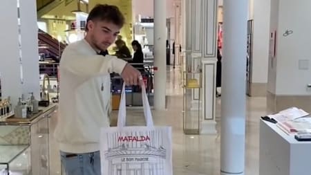 Un francés mostró los productos argentinos que se pueden encontrar en un lujoso shopping de París. Foto: captura