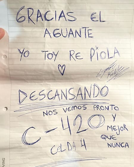 Carta de L-Gante. Foto: Instagram @lgante_keloke.