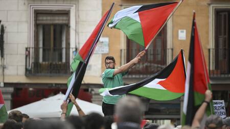 Banderas de Palestina. Foto: EFE.