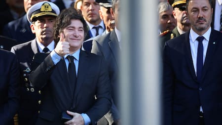 Javier Milei en el acto por el Día del Veterano y de los Caídos en la Guerra de Malvinas. Foto: REUTERS/Agustin Marcarian.