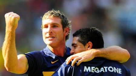 Martín Palermo y Juan Román Riquelme. Foto: Twitter Villarreal.