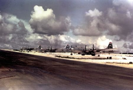 Base aérea Tinian durante la Segunda Guerra Mundial. Foto: X, @MnhtnProjectNPS