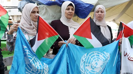 Refugiados de Naciones Unidas para los refugiados palestinos (UNRWA). Foto: EFE