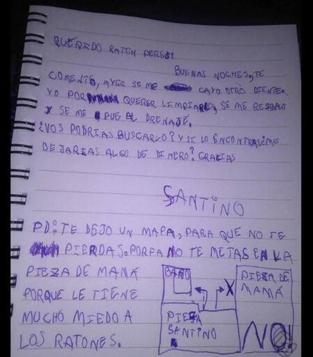 La tierna carta al Ratón Peréz de un niño que se le cayó un diente y lo perdió