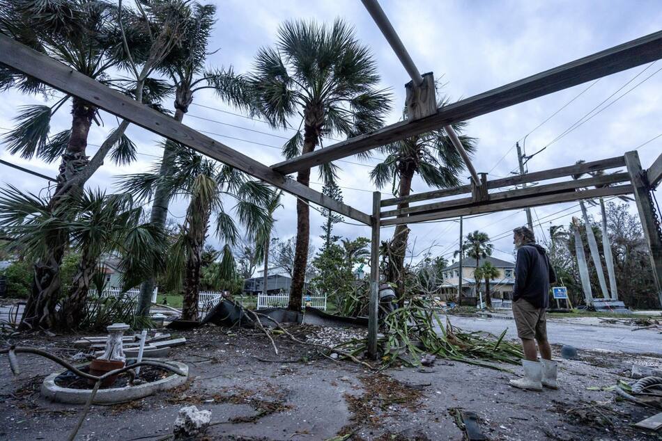 Destrozos en Florida por el huracán Milton. Foto: EFE.