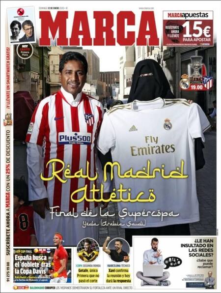 Tapas de diarios, Marca, domingo 12 de enero de 2020