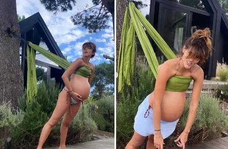 Calu Rivero mostró las técnicas de preparto que practica en su séptimo mes de embarazo