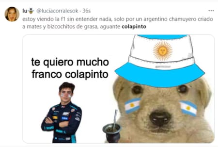 Memes de Franco Colapinto. Foto: Redes Sociales.