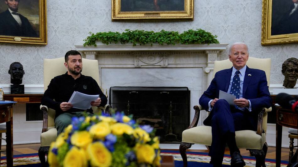Volodímir Zelenski y Joe Biden. Foto: Reuters.