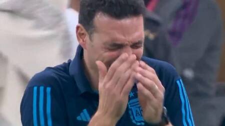 La emoción de Lionel Scaloni. Foto: NA