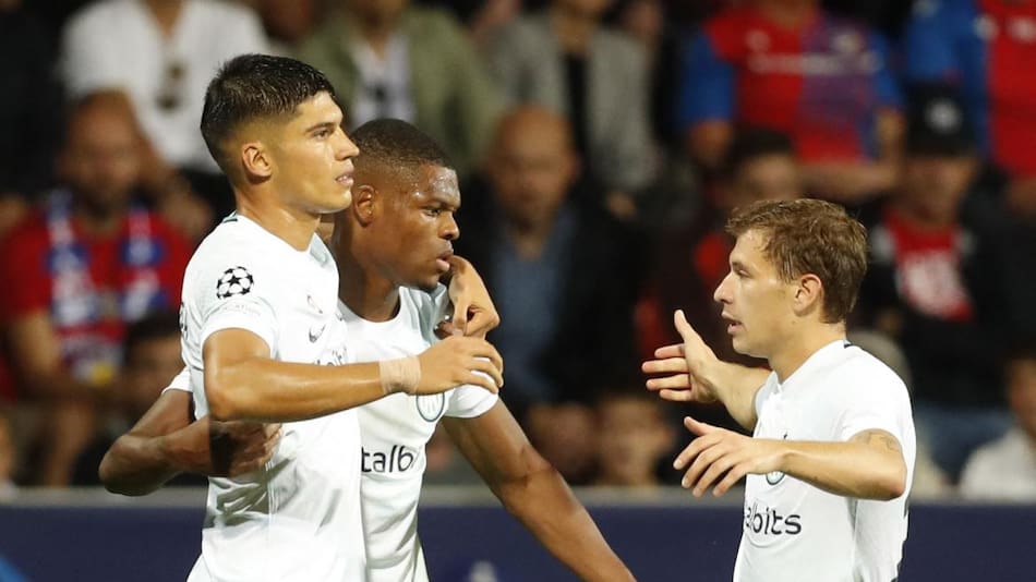 Festejo de Inter ante Viktoria Pilsen por la Champions League. Foto: REUTERS.