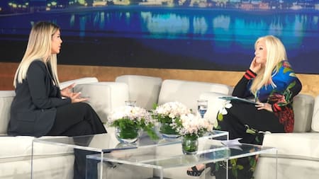 Wanda Nara, en el living de Susana Giménez. Foto: prensa Telefe.