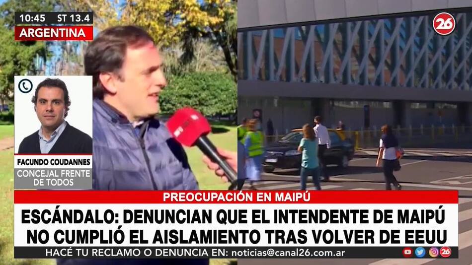 Facundo Coudanes, Concejal del Frente de Todos de Maipú, Matías Rappallini, Canal 26