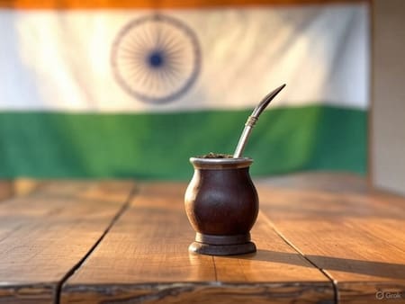 Mate; yerba mate; India. Foto: Grok.