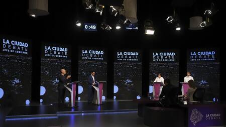 Matías Lammens, Horacio Rodríguez Larreta, Gabriel Solano y Matías Tombolini, Debate elecciones 2019, NA