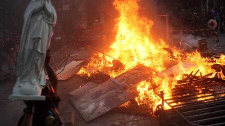 Incendio de una capilla en Chile, REUTERS