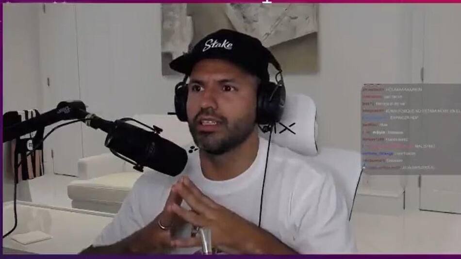 Streaming del "Kun" Agüero. Foto: captura de video