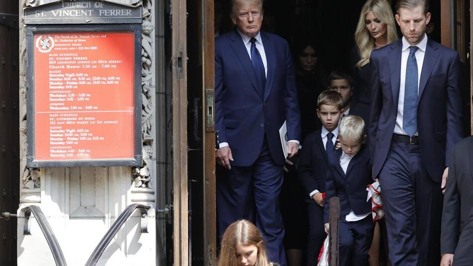La familia Trump despide a Ivana en un funeral en Nueva York. Foto: EFE.