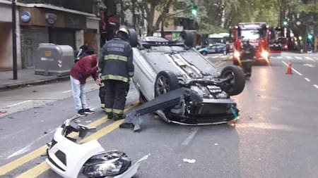 Choque y vuelco en Palermo