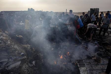 Graves ataques en Rafah, Gaza. Foto:EFE