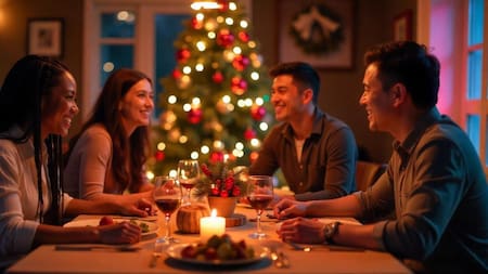 Año Nuevo y una oportunidad para festejar con amigos y familia. Foto: Freepik IA.