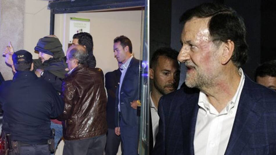 Agresión a Mariano Rajoy en Pontevedra - 16-12-15