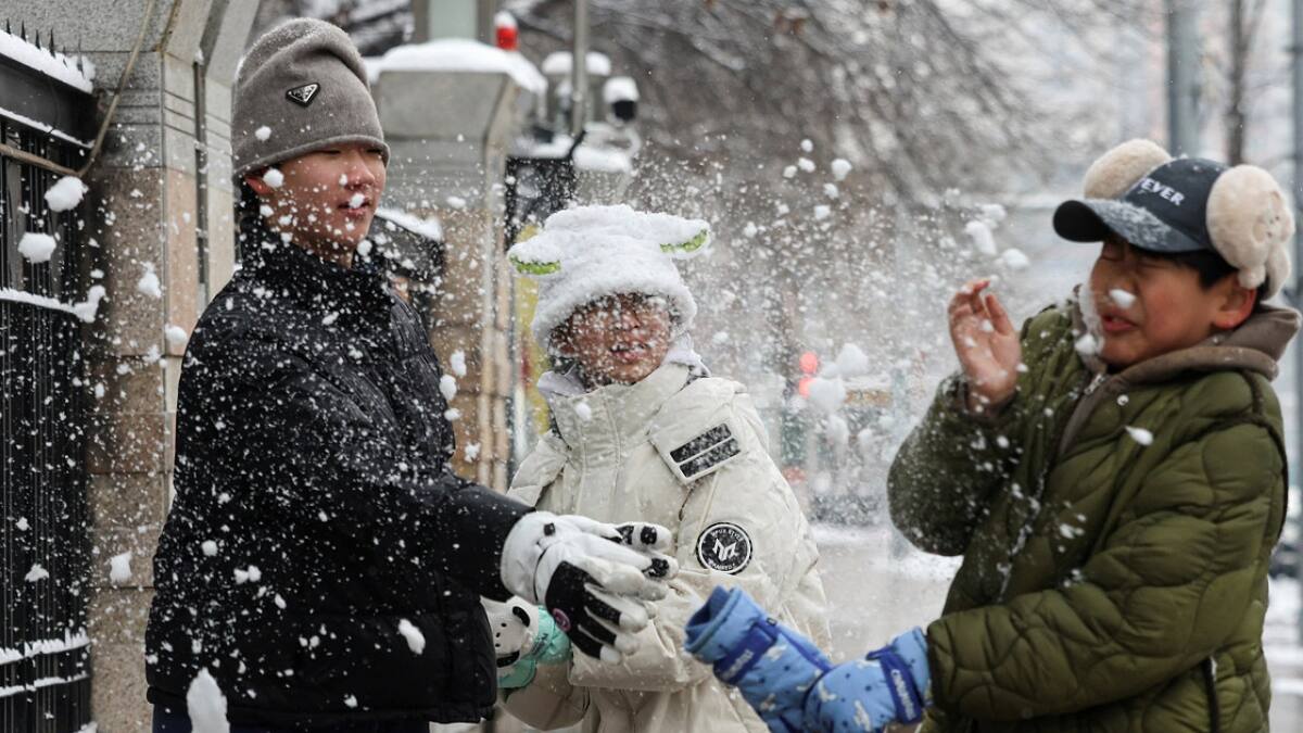 Histórica ola de bajas temperaturas en Pekín. Foto: Reuters.