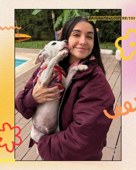 María Becerra rescató perritos perdidos tras la inundación en Campana. Foto: Instagram/aguantenlosperritos