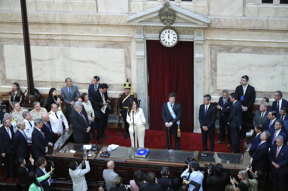 Asunción de Javier Milei. Foto: EFE.