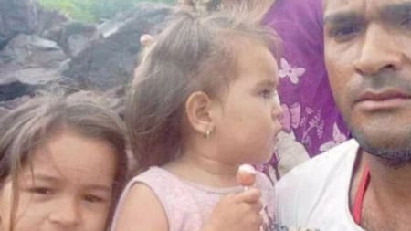 El padre con sus hijas, que fueron encontrados muertos y atados en el río Paraná. Foto: Redes sociales.