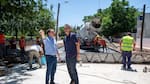 Andrés Watson y Gabriel Katopodis supervisaron una obra vial en La Capilla