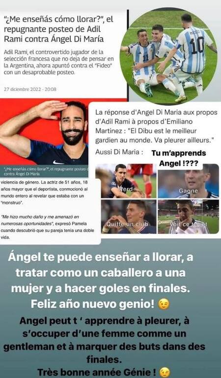 La esposa de Di María defendió a su marido. Foto: NA.