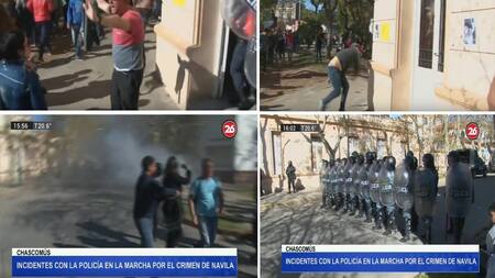 Incidentes en marcha tras el crimen de Navila Garay en Chascomús, Canal 26