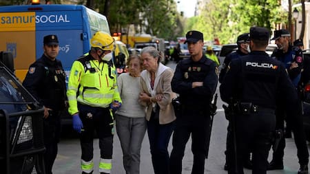 Explosión en un edificio de Madrid. Foto: AFP.