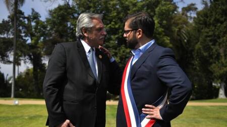 Alberto Fernández y Gabriel Boric. Foto: NA