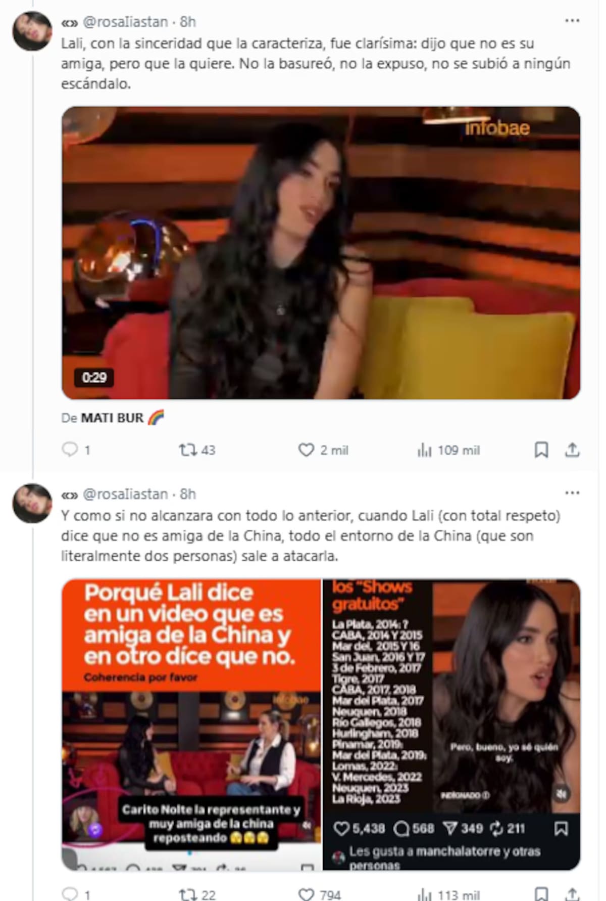 Lali Espósito y la China Suárez 8. Foto: X.