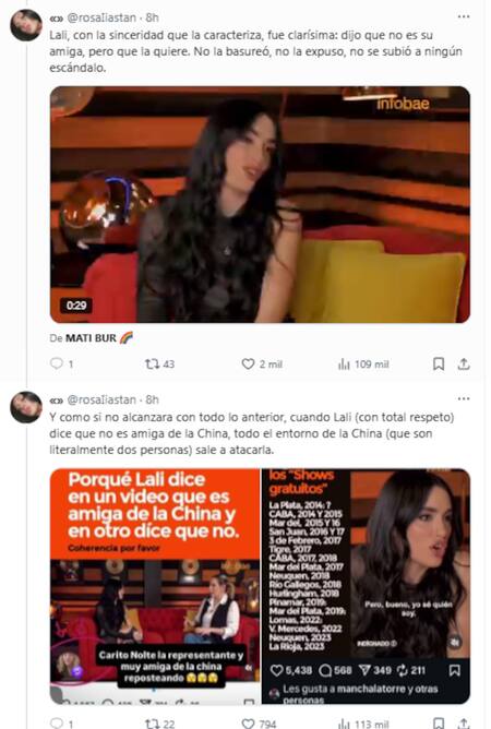 Lali Espósito y la China Suárez 8. Foto: X.