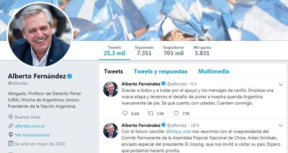 Alberto Fernández twitter