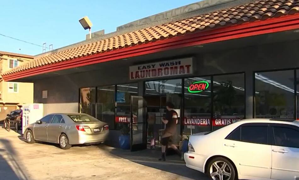 La lavandería donde fue detenido el secuestrador. Foto: captura de pantalla.