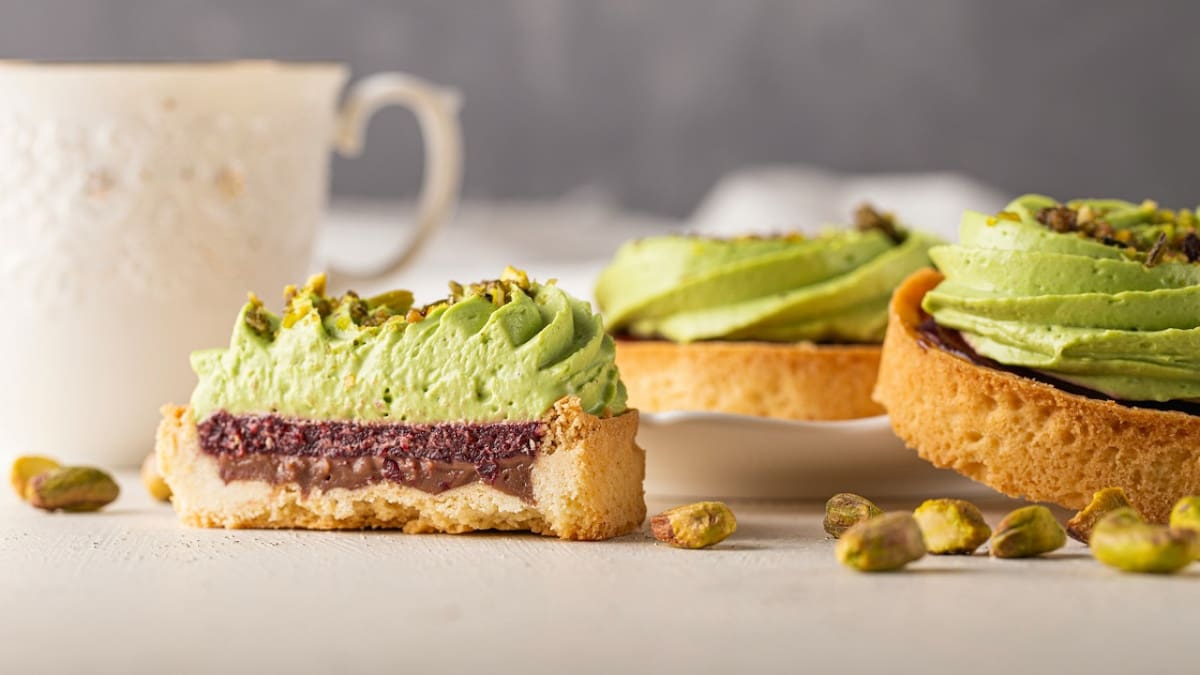 Tarta de pistacho. Foto: Unsplash.