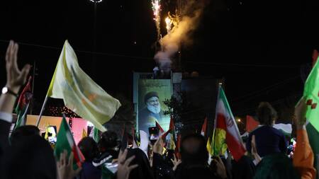 Festejos en Irán por los ataques contra Israel. Foto: EFE.