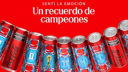 Un clásico del Mundial: Coca-Cola lanzó una edición especial de latas que recuerdan las tres estrellas de la Selección Argentina