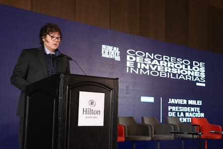 Javier Milei en el Congreso de Inversiones Inmobiliarias. Foto: Presidencia
