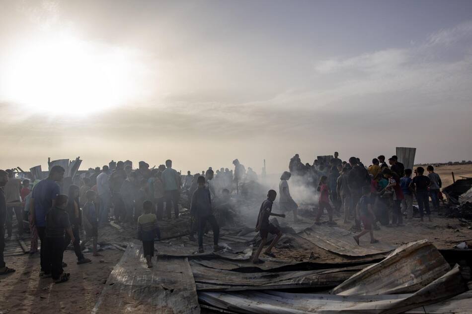Graves ataques en Rafah, Gaza. Foto:EFE