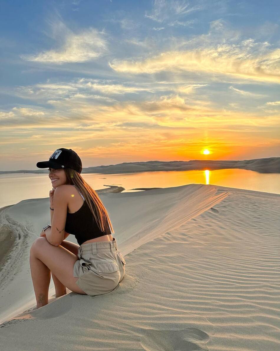 El punto amarillo en las fotos de Roccuzzo. Foto: Instagram/antonelaroccuzzo