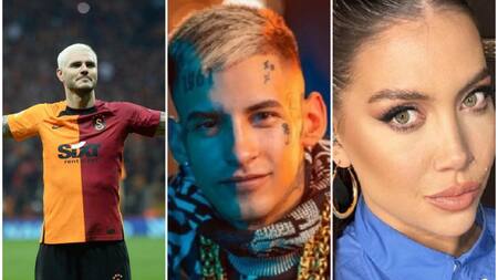 Mauro Icardi, L-Gante y Wanda Nara. Fotos: archivo.